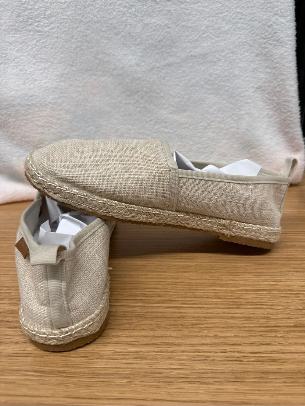 Casual Beige Espadrille Slip-On Shoes